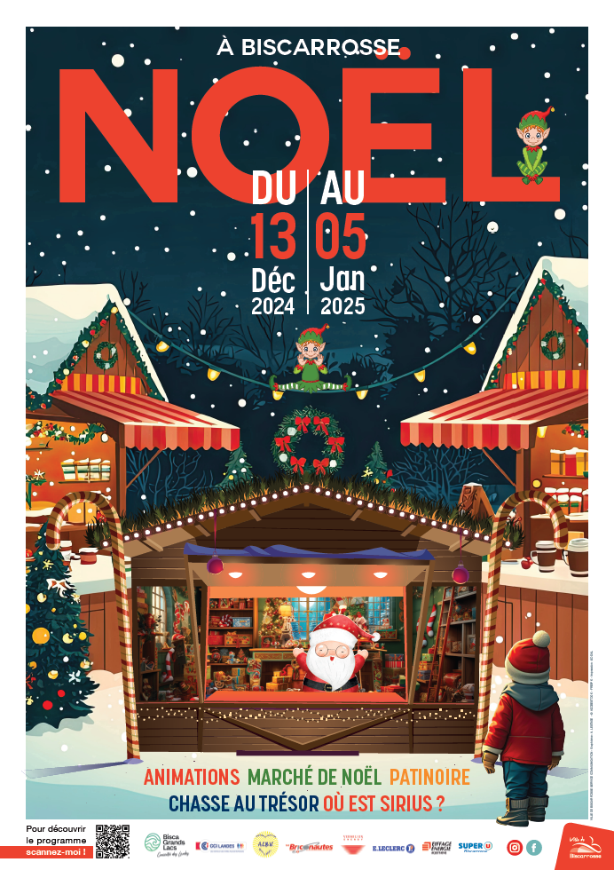 affiche Noel 2024 - Mairie Biscarrosse