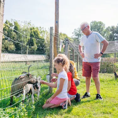 Des enfants à la ferme pédagogique de Biscarrosse